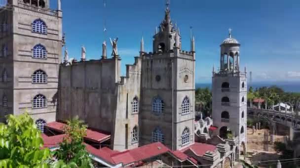 Simala Kloster Helgedom Cebu Island Filippinerna Flygfoto — Stockvideo