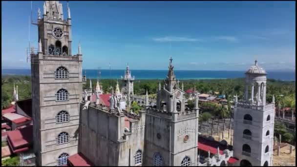 Shrine Simala Monastery Cebu Island Philippines Aerial View — стокове відео
