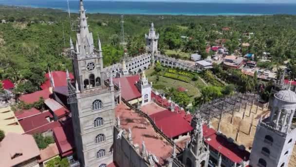 Schrein Des Simala Klosters Auf Der Insel Cebu Philippinen Luftaufnahme — Stockvideo