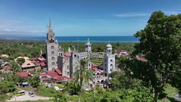 Santuario Del Monasterio Simala Isla Cebú Filipinas Vista Aérea — Vídeos de Stock
