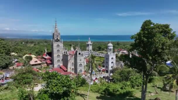 Монастырь Симала Острове Себу Филиппины Вид Воздуха — стоковое видео