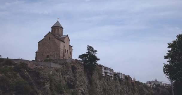 Forntida Kloster Centrum Gamla Tbilisi Georgien — Stockvideo