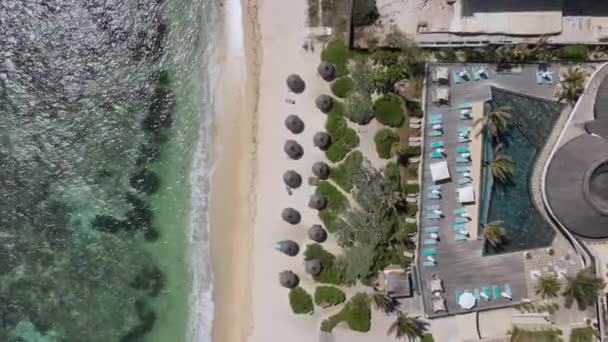 Luxus Strand Und Resort Der Meeresküste Luftaufnahme Mauritius — Stockvideo