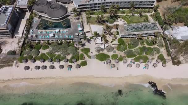 Lüks Plaj Okyanus Kıyısı Tatil Köyü Hava Manzarası Mauritius — Stok video