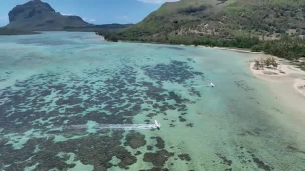 Morne Brabant Mauritius Hava Manzaralı Gezici Uçak Uçuşu — Stok video