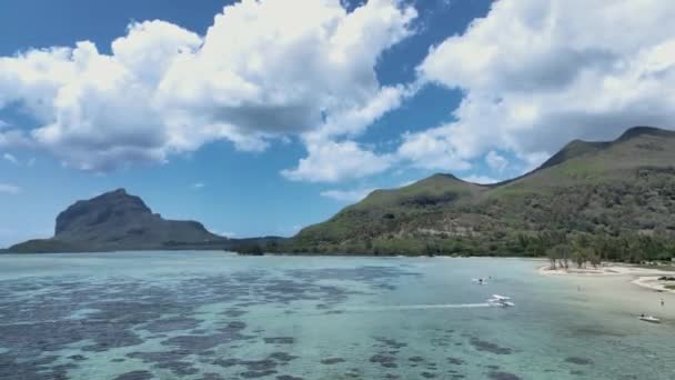 Morne Brabant Mauritius Hava Manzaralı Gezici Uçak Uçuşu — Stok video