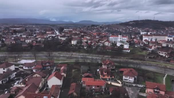 Panorama Centrum Miasta Knjazevac Widok Lotu Ptaka Serbia — Wideo stockowe