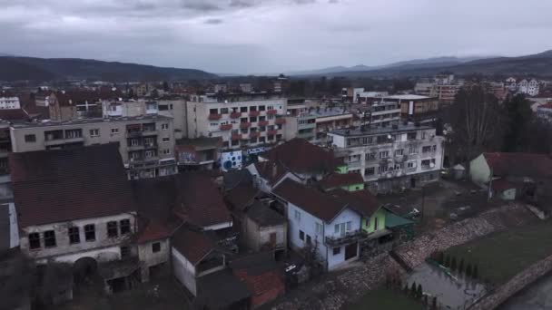 Panorama Knjazevac City Center Flygfoto Serbien — Stockvideo