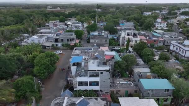 Local Favelas Mauritius Aerial View — Stock Video