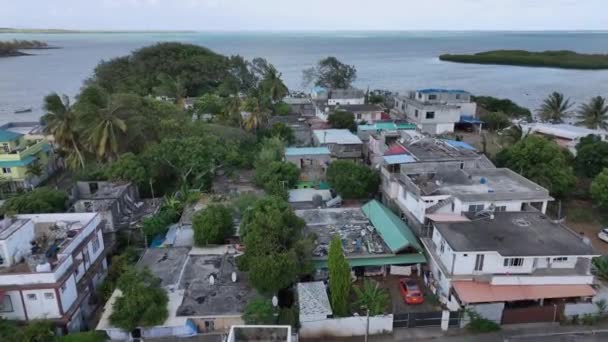 Местные Фавелы Маврикии Вид Воздуха — стоковое видео