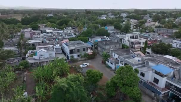 Local Favelas Mauritius Aerial View — Stock Video
