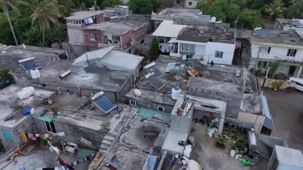Favelas Lokalne Mauritiusie Widok Lotu Ptaka — Wideo stockowe