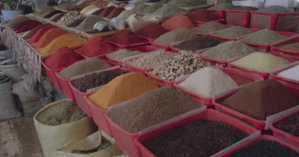 Produkty Handlowcy Orientalnym Bazarze Uzbekistanie — Wideo stockowe