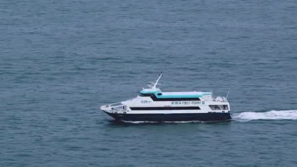 Transporte Agua Barcos Victoria Bay Hong Kong — Vídeos de Stock