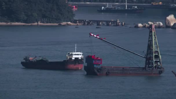 Barges Port Fret Hong Kong — Video