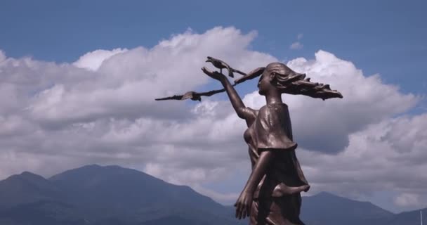 Estatua Princesa Del Mar Baywalk Puerto Princesa Filipinas — Vídeo de stock