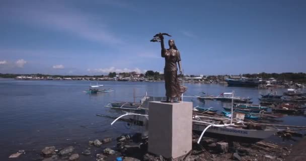 Estátua Princesa Mar Baywalk Puerto Princesa Filipinas — Vídeo de Stock