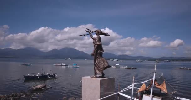 Estátua Princesa Mar Baywalk Puerto Princesa Filipinas — Vídeo de Stock