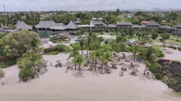 Hotel Lusso Con Spiaggia Piscina Mauritius Vista Aerea — Video Stock