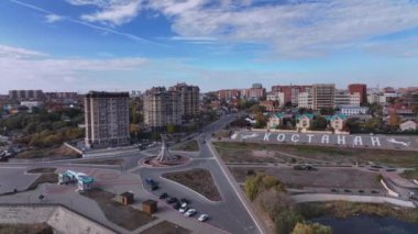 Kazakistan 'da Kostanay Şehri Panoraması, Hava Görüntüsü