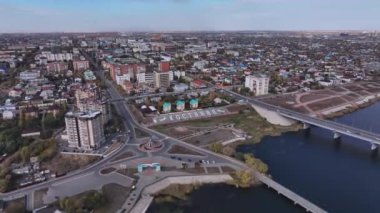 Kazakistan 'da Kostanay Şehri Panoraması, Hava Görüntüsü