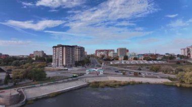Kazakistan 'da Kostanay Şehri Panoraması, Hava Görüntüsü