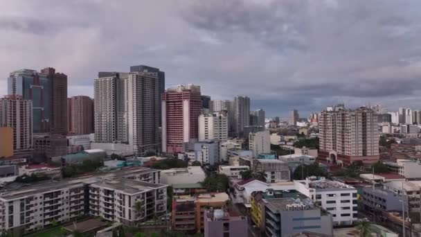 Panorama Van Verschillende Wijken Van Manilla Van Boven Filippijnen — Stockvideo