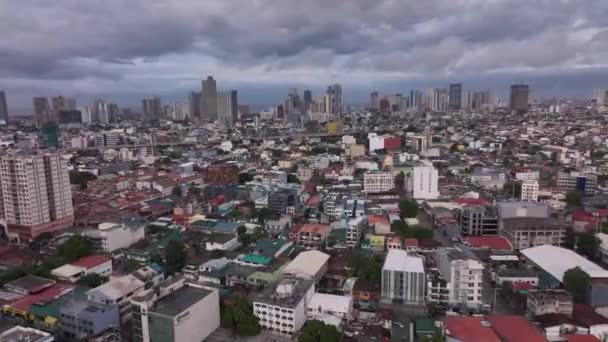 Panoráma Különböző Kerületek Manila Felülről Fülöp Szigetek — Stock videók
