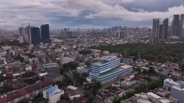 Panoráma Különböző Kerületek Manila Felülről Fülöp Szigetek — Stock videók