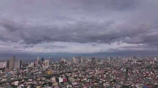 Панорама Различных Районов Манилы Сверху Филиппины — стоковое видео