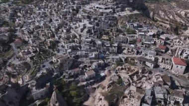 Kapadokya 'daki Uchhisar Antik Mağara Şehri, Hava Görüntüsü