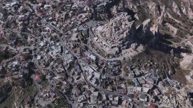 Kapadokya 'daki Uchhisar Antik Mağara Şehri, Hava Görüntüsü