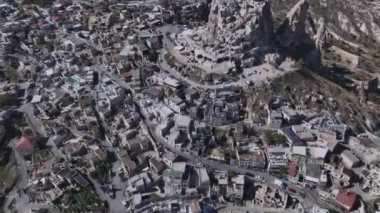 Kapadokya 'daki Uchhisar Antik Mağara Şehri, Hava Görüntüsü