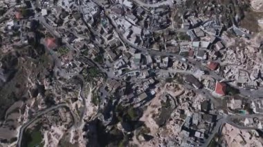 Kapadokya 'daki Uchhisar Antik Mağara Şehri, Hava Görüntüsü