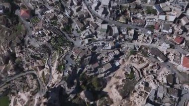 Kapadokya 'daki Uchhisar Antik Mağara Şehri, Hava Görüntüsü