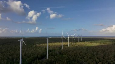 Rüzgar Türbinleri adada Enerji Oluşturur, Hava Görünümü