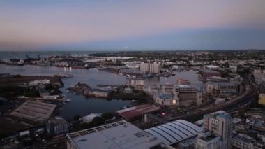 Günbatımında Port Louis üzerinde Uçmak, Mauritius, Hava Görüntüsü