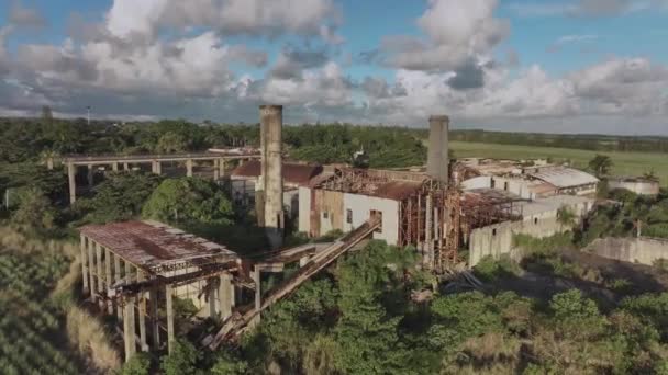 Gammel Forladt Fabrik Produktion Mauritius Aerial View – Stock-video