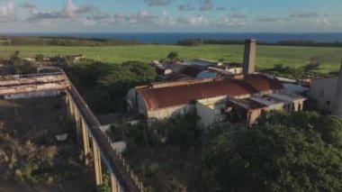 Mauritius 'taki Eski Terk Edilmiş Fabrika Üretimi, Hava Görünümü