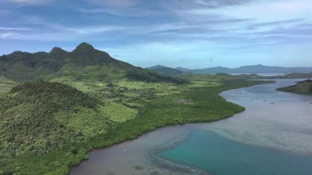 Τοπία Των Άγριων Φιλιππίνων Νησιά Palawan Αεροφωτογραφία — Αρχείο Βίντεο
