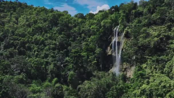 Cascada Tumalog Entre Las Selvas Isla Cebú Vista Aérea — Vídeo de stock