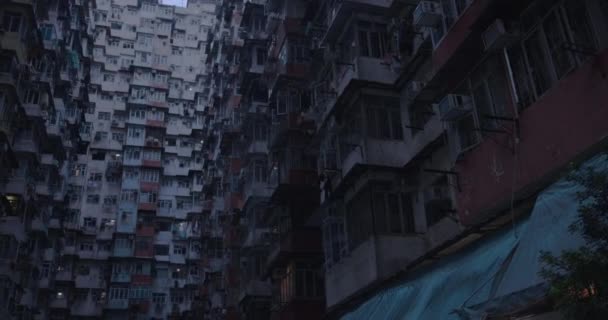 Berühmtes Authentisches Monstergebäude Hongkong Wohnungen Asien — Stockvideo
