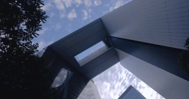 香港中心部の近代建築の珍しい形 — ストック動画