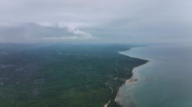 Palawan Adası 'ndaki Tepeler Arasında Fantastik Gün Batımı, Hava Manzarası