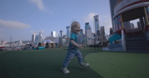 Enfant Joue Central Park Playground Hong Kong — Video