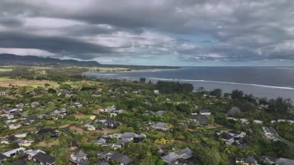 Mauritius Resort Coast Met Hotels Stranden Uitzicht Lucht — Stockvideo