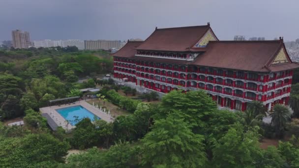 Auténtico Hotel Tradicional Taiwán Kaohsiung Vista Aérea — Vídeo de stock