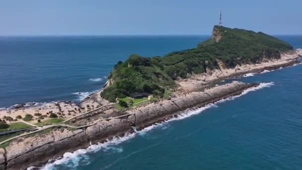 Geoparque Del Cabo Yehliu Taiwán Vista Aérea — Vídeos de Stock