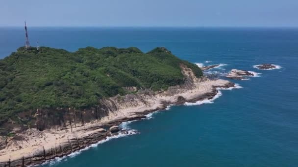 Cape Yehliu Geopark Taiwan Vista Aerea — Video Stock