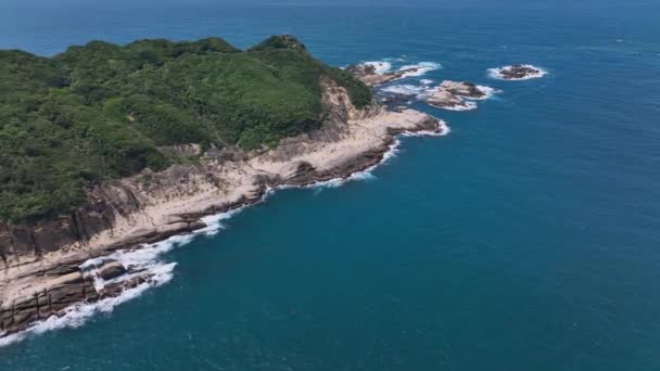 Cape Yehliu Geopark Taiwan Vista Aerea — Video Stock